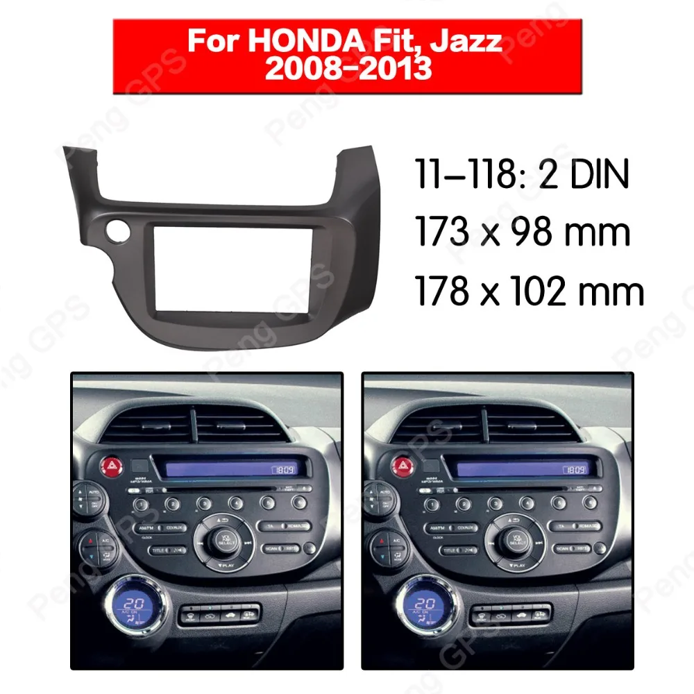Комплект автомагнитолы 2 din для HONDA Fit Jazz 2008-2013 установка facia рамка адаптер панели