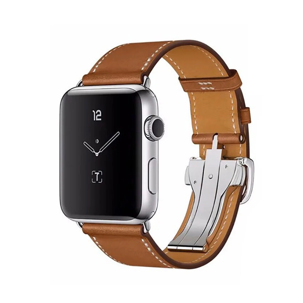 Ремешок кожаный для apple watch 4 band 44 мм 40 браслет iwatch 42 38 5 3 2|Ремешки часов| |