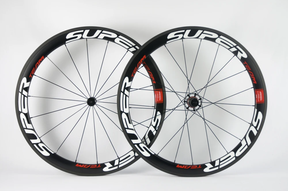 Карбоновые клинчерные колеса SuperTeam 50 мм 700C UD 30% матовые дорожные колеса|road wheels|50mm