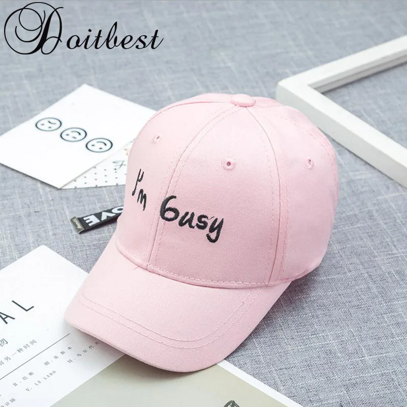 

2018 Spring Children Hip Hop Baseball Cap "I'm busy" letters Summer solid kids Sun Hat Boys Girls snapback Caps MZ5555