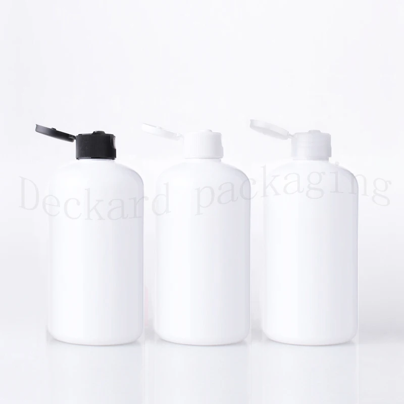 

30pcs 250ml white empty cosmetic containers bottles with flip caps,Shower Gel shampoo liquid travel refillable PET bottle