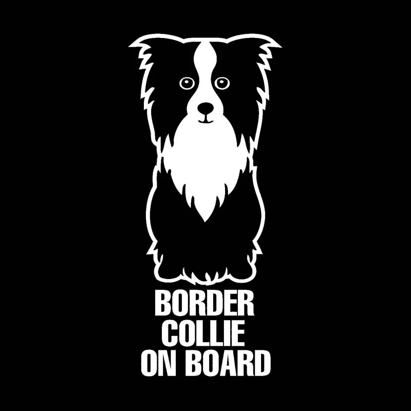 YJZT 7.9cm*17cm BORDER COLLIE ON BOARD Vinyl Car Sticker Decal Dogs Animals Pet Black Silver C10-00639 | Автомобили и мотоциклы