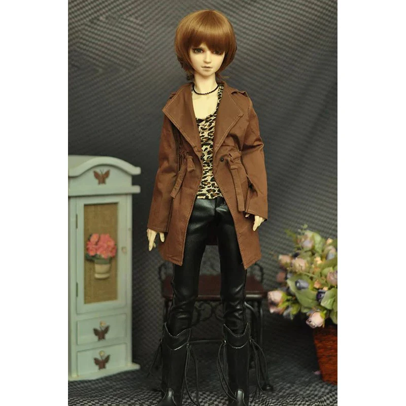 Длинное пальто BJD темно-коричневое верхняя одежда для мужчин 1/3 SD17 70 см 24 дюйма