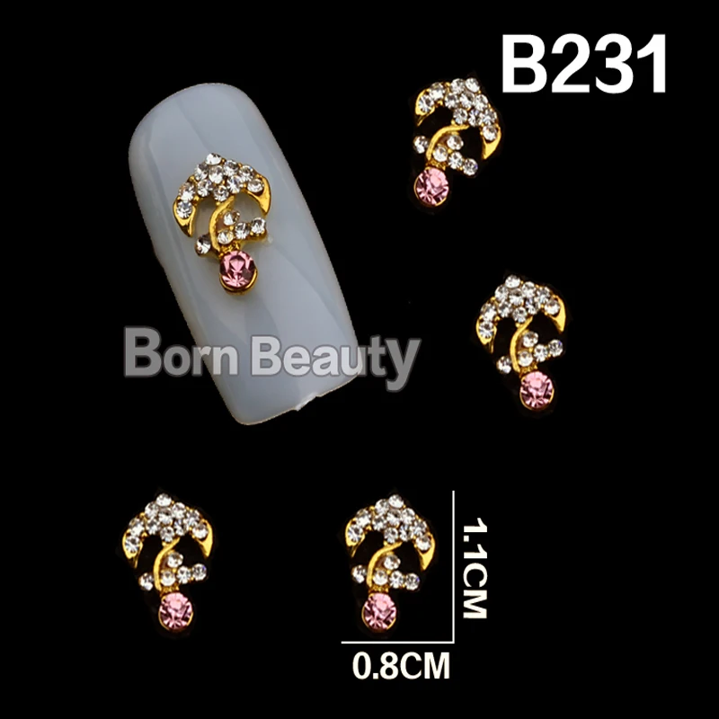 10 шт./упак. золотые бабочки Якорь Шарм Дизайн Блестки для украшения ногтей