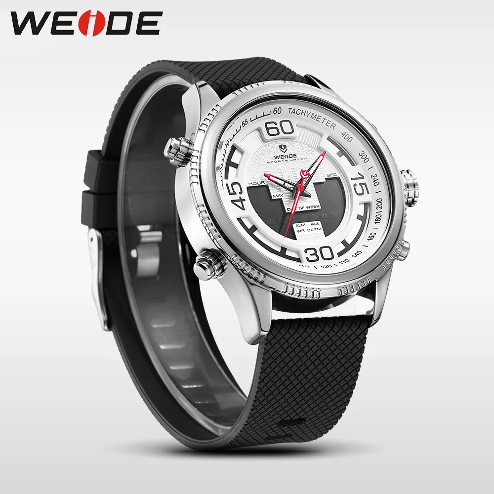 WEIDE роскошные оригинальные спортивные мужские часы Силиконовые кварцевые