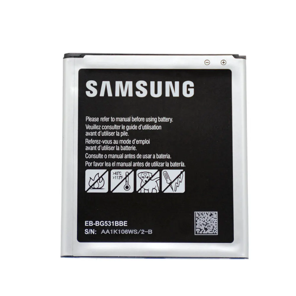 5 шт. 100% оригинал Батарея EB BG531BBE для samsung Galaxy Grand Prime J3 G530F G531 J5 J500 2016 J320F SM J320FN
