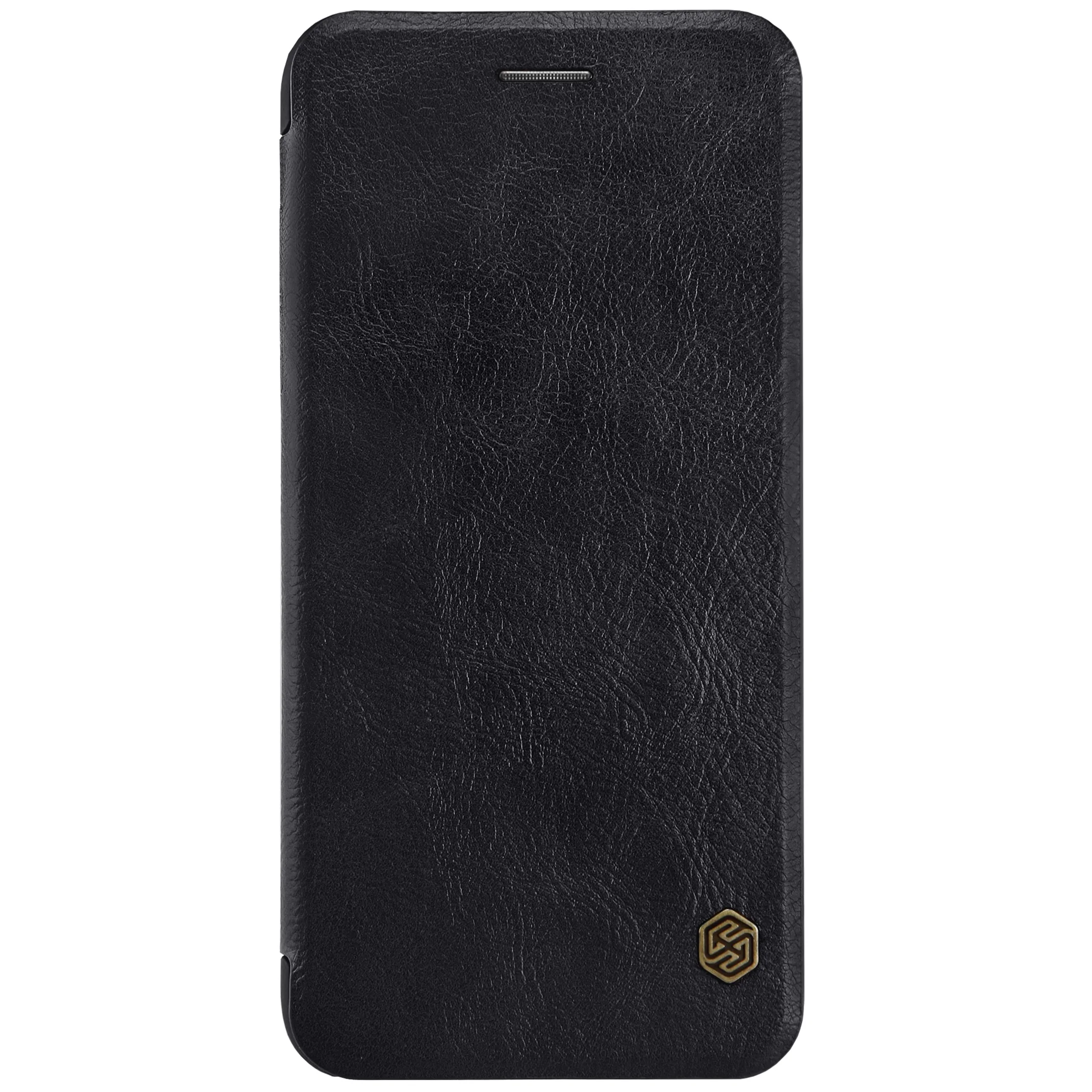 Чехол-книжка для iphone 7 8, чехол для iphone 7+ 8+ PLUS Nillkin Qin, винтажный кожаный чехол с карманом для карт, флип-чехол для iphone 8 для телефона - Цвет: Black