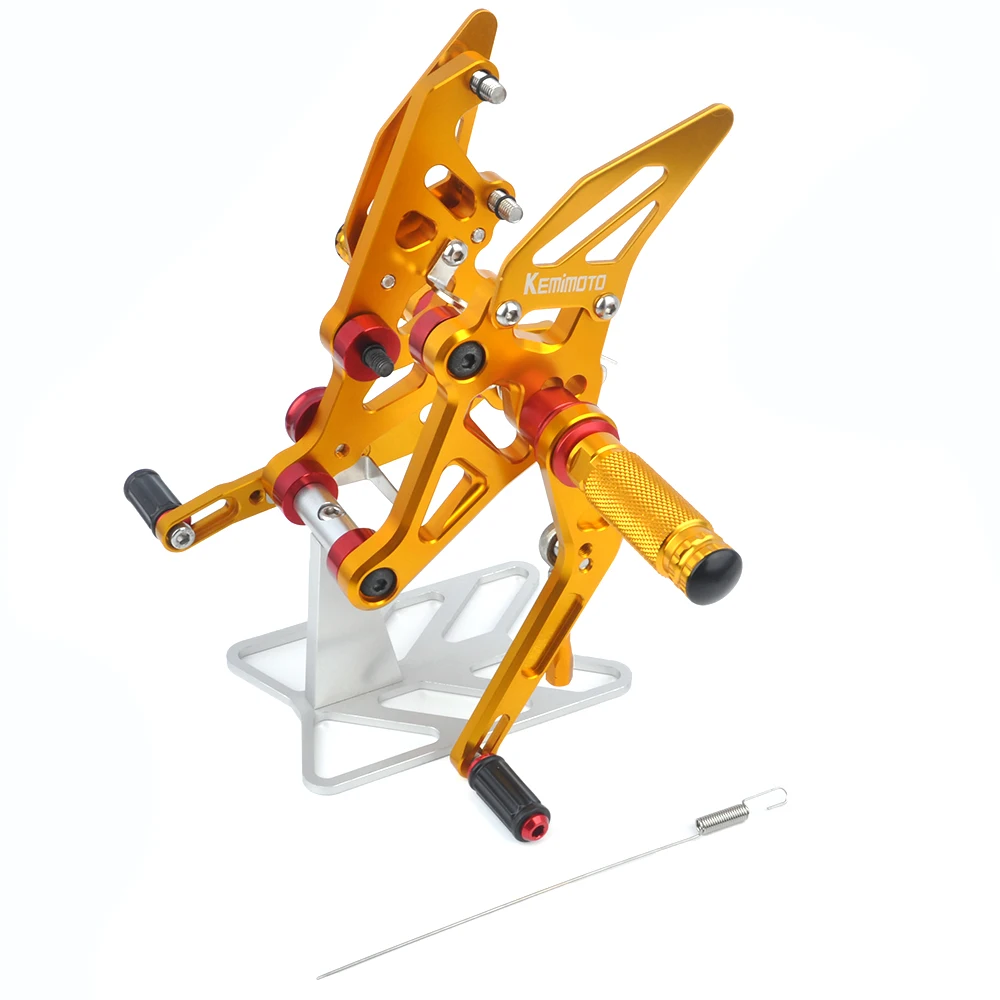 KEMiMOTO регулируемый задний комплект с ЧПУ Rearsets Подножка для YAMAHA MT 07 FZ07 MT07 FZ 2014 2015