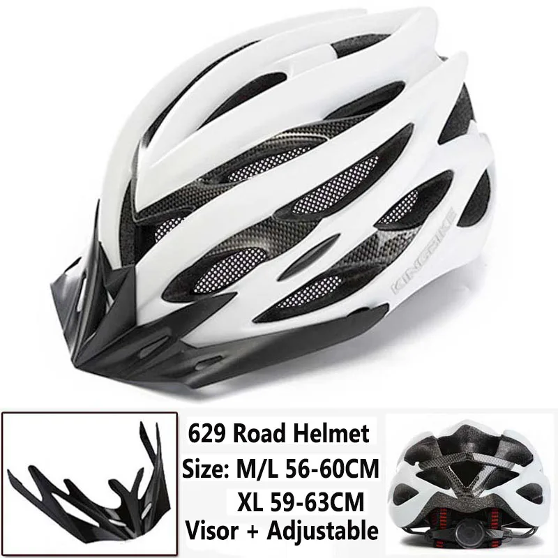 629N-WH KINGBIKE велосипедный шлем Мужской велосипедный шлем MTB дорожный велосипедный шлем casco bicicletas открытый езда столкновения Fietshelm для скутера - Цвет: 629N-WH