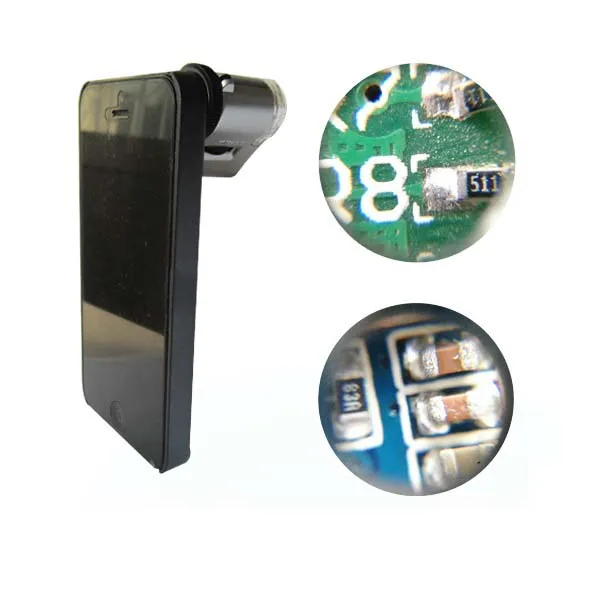 Светодиодный и УФ Мини карманный микроскоп e Лупа микро объектив 60X для iPhone 5/5S