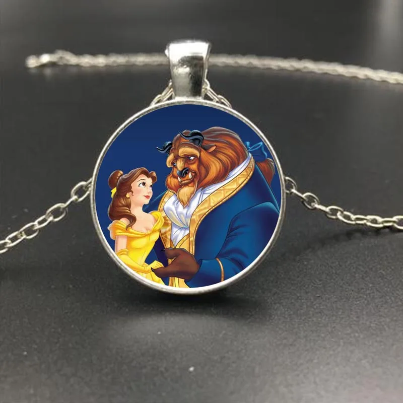 2017 мода красота и чудовище эффектное стеклянное ожерелье цепочка для женщин