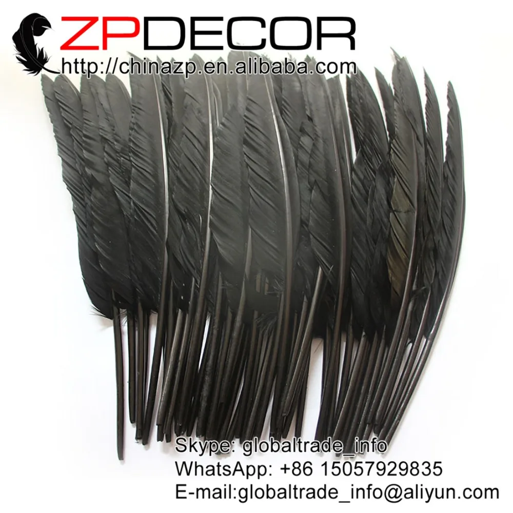

ZPDECOR 50 шт./лот 25-30 см (10-12 дюймов) ручной выбор темно-серый окрашенный гусиный основной указатель Featherr для продажи