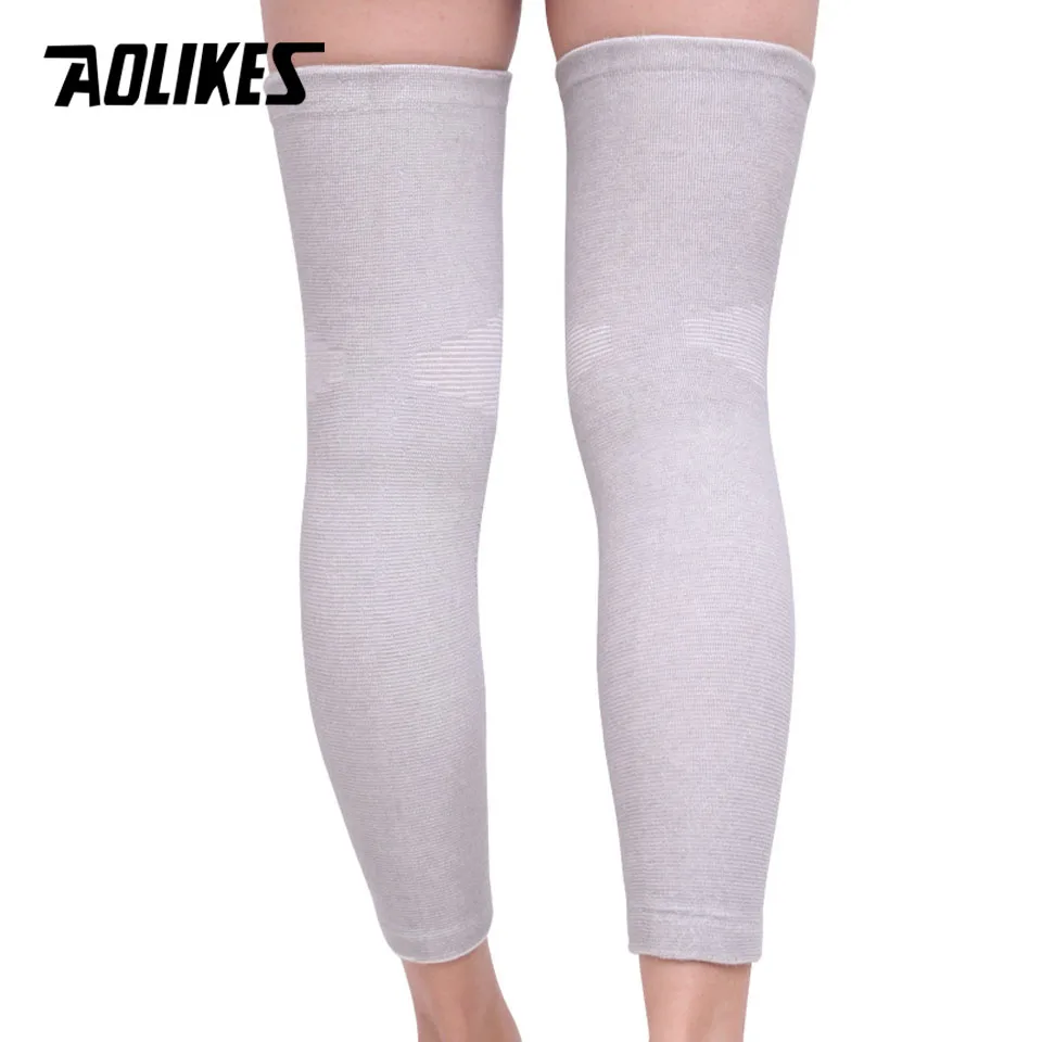 AOLIKES, 1 пара, длинные наколенники, наколенники, теплые, поддерживающие, высокая эластичность, снимают артрит, спортивные, уличные наколенники, защита