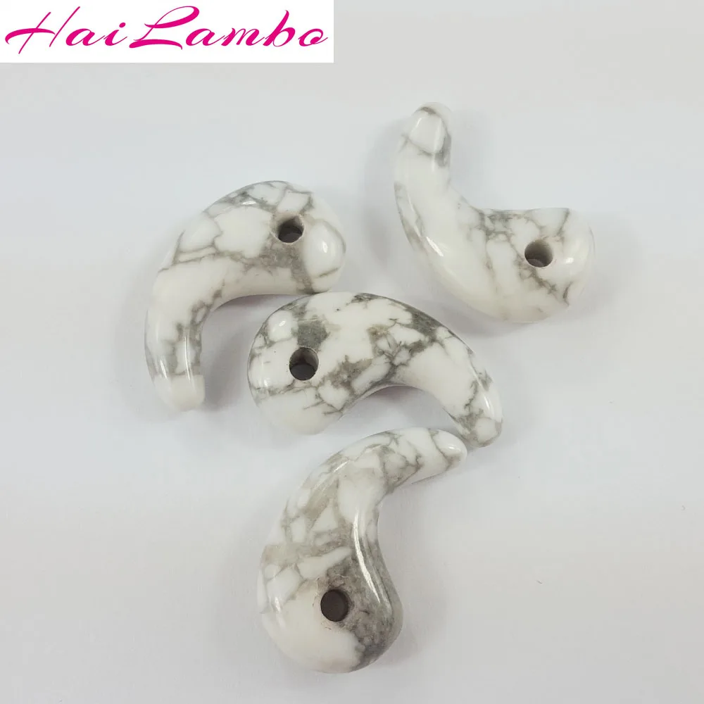HaiLambo красивый камень Howlite резной кулон Magatama бусина Comma Классическая бижутерия на