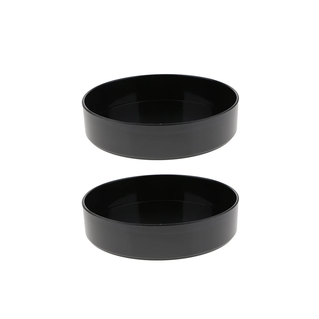 

2xBlack Dia.33cm Plastic Round Ikebana Flower Vase Holder Suiban Pot Tray Art Arrangment Tool