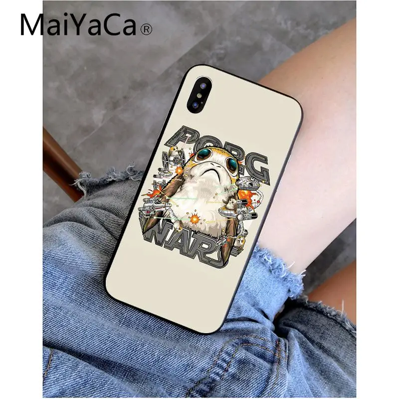A11 MaiYaCa Звездные войны последний джедай Porgs черный ТПУ Мягкий силиконовый чехол для телефона iPhone X XS MAX 6 6s 7 плюс 8 плюс 5 5S SE XR - Цвет: A11