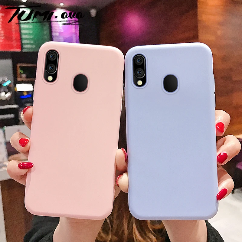 Ультра тонкие однотонные Цвет чехол для samsung Galaxy A10 A10E A20 A20E A30 A40 A50 A60 A70 M10 M20 M30 M40 Мягкий ТПУ чехол для телефона чехол s