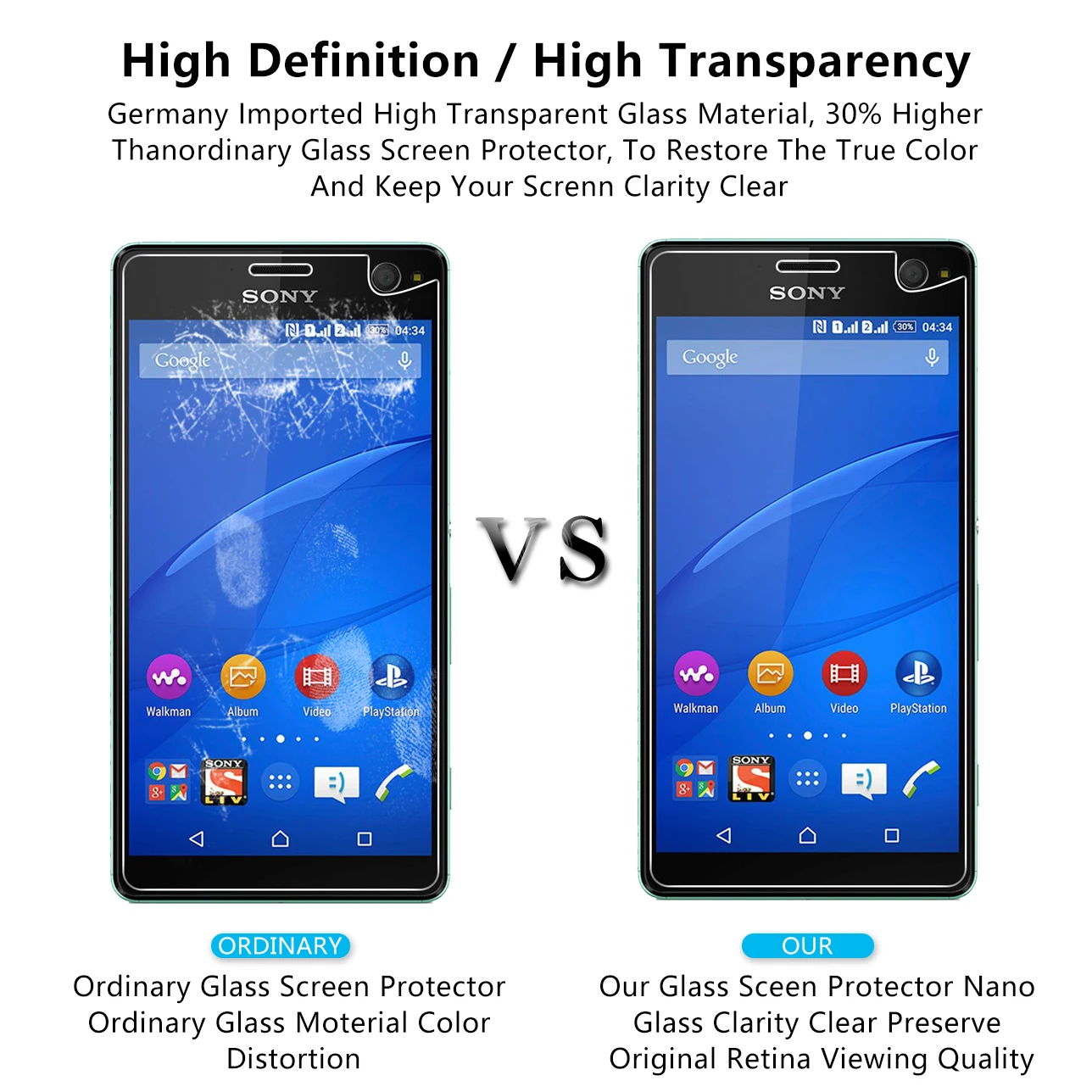 2 шт./партия 2.5D 0 26 мм 9H Премиум Закаленное стекло для Sony Xperia C4 двойной протектор