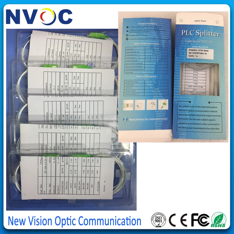10 шт./лот GPON GEPON 1x2 FTTH стальная труба мини-блок 1 м 0 9 мм SC/APC соединитель