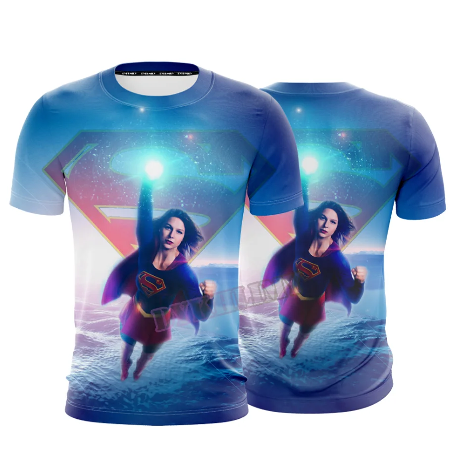 Dykhmily Supergirl Новое поступление мужская и женская красивая уличная футболка с