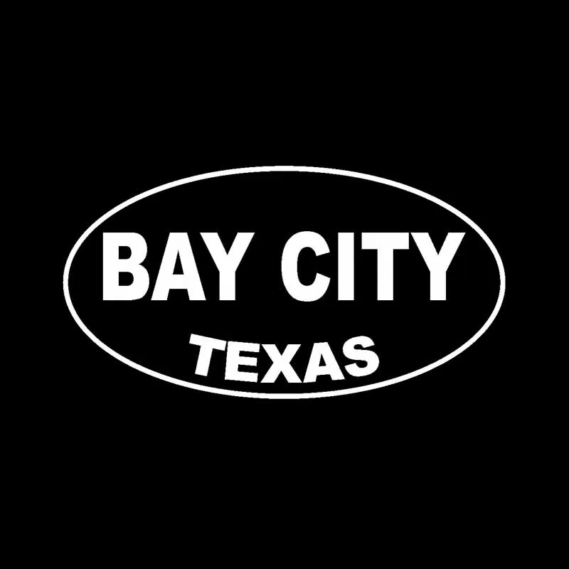 YJZT 13.3CM*7CM BAY CITY TEXAS Oval Interesting Car Sticker Vinyl Decals Black/Silver C10-01685 | Автомобили и мотоциклы