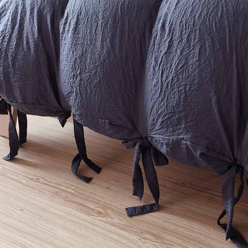 Кружевной мытый хлопок микрофибра пододеяльник наволочки сплошной цвет удобный