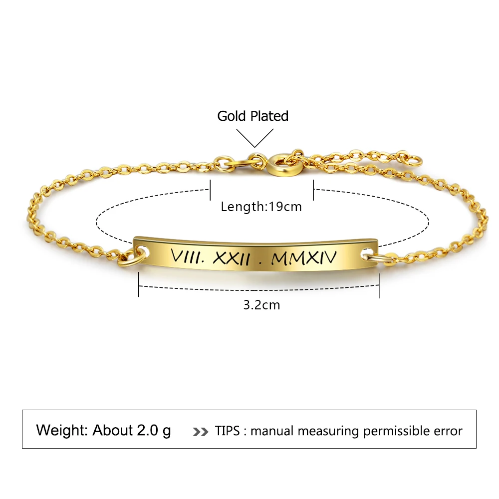 Персонализированные подарочные ID браслеты на заказ гравировка имя золотой цвет