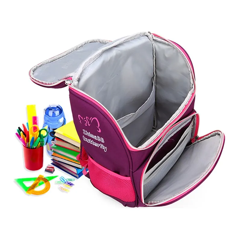 Детский Школьный рюкзак OKKID Водонепроницаемый для девочек с фиолетовым принтом