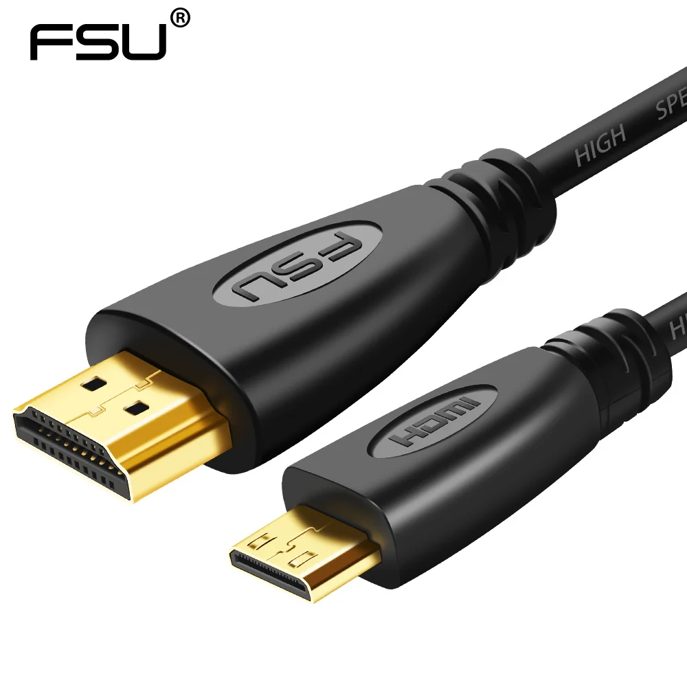 1 м, 1,5 м, 2 м, 3M высокоскоростной позолоченный HDMI к MINI HDMI штекер Male-Male HDMI кабель 1,4 Версия 1080p 3D для планшетов DVD