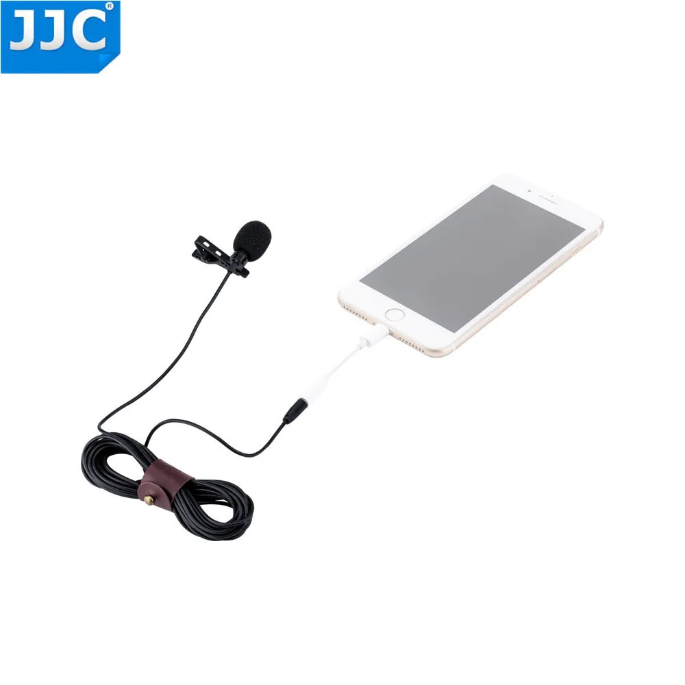Проводной всенаправленный петличный микрофон JJC 3 5 мм/4 м для iPhone X Xs Plus 8 7 7plus 6S 6 7Plus