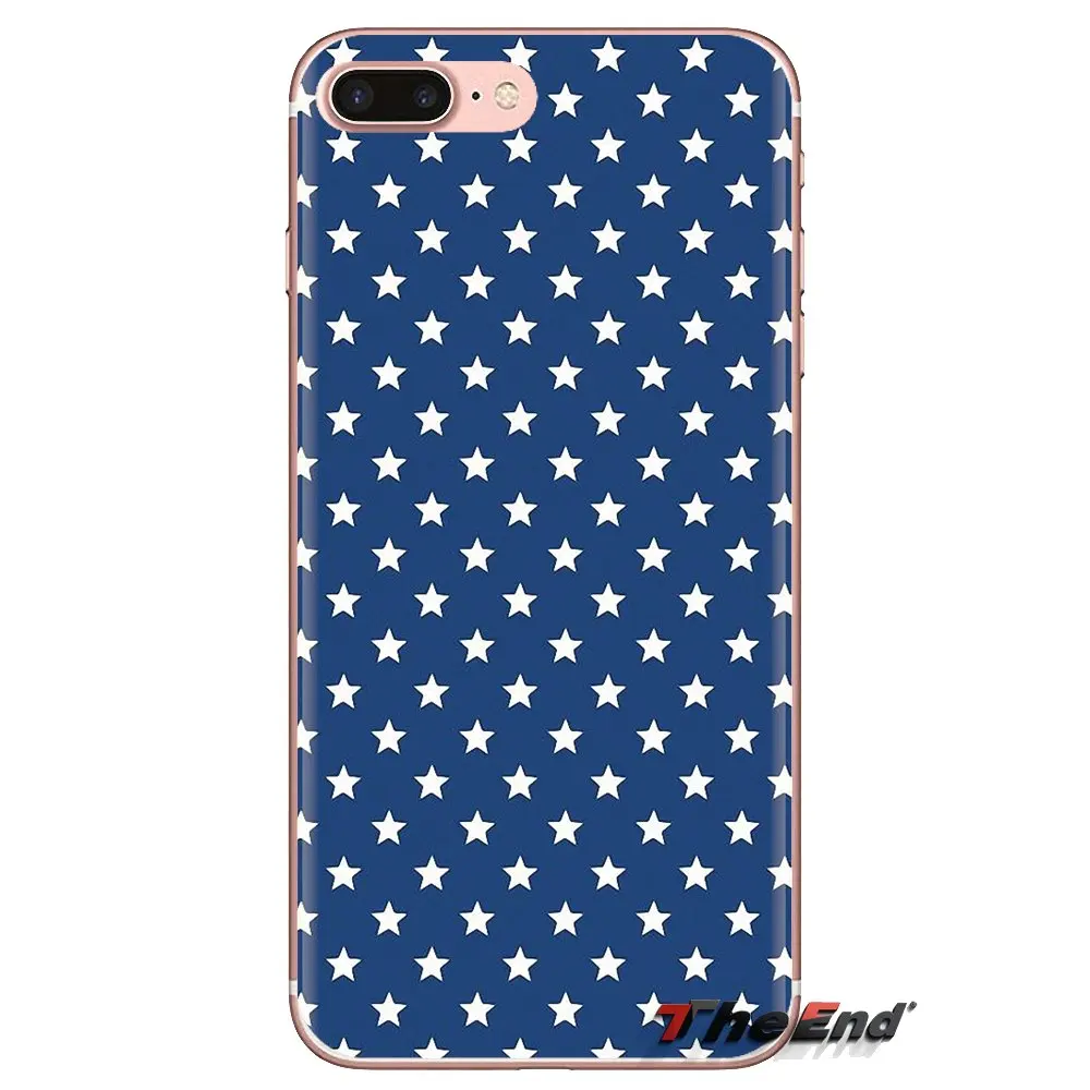 Чехол из ТПУ с белыми звездами и темно-синим узором для Xiaomi Mi3 Samsung A10 A30 A40 A50 A60 A70