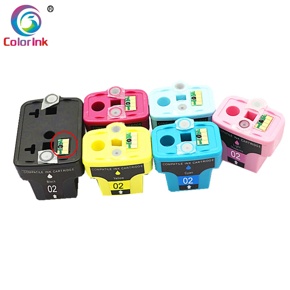 Чернильный картридж ColorInk 7PK для HP 02XL C6150/C6180/C7150 /C7180/D7145/D7160/D7300/D7345/D7360 чернила