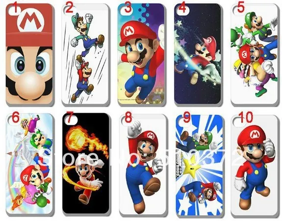 Hot 1pcs/lot New designs fashion mario hard cell phone case mobile back cover for iphone 4 4G 4S iphone4 C10 |