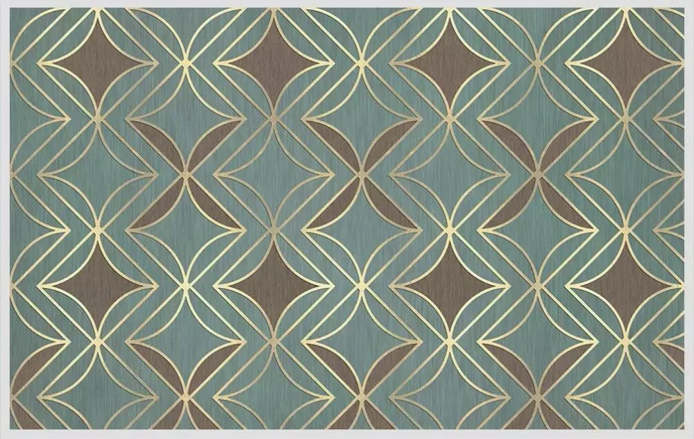 Современная и сдержанная золотая линия мозаичный дизайн Геометрическая стена