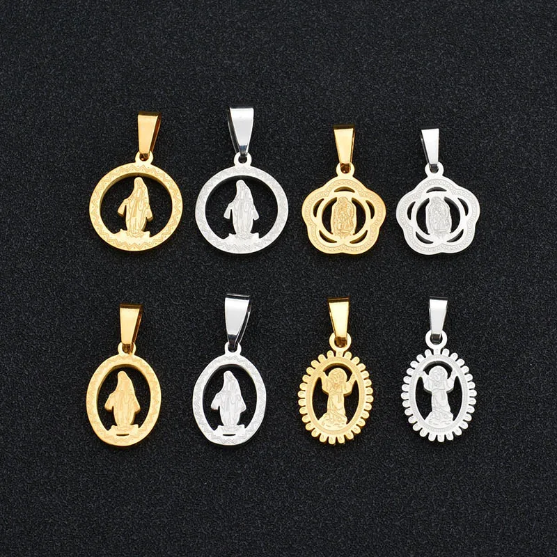 Женское ожерелье из нержавеющей стали круглое овальное в форме цветка