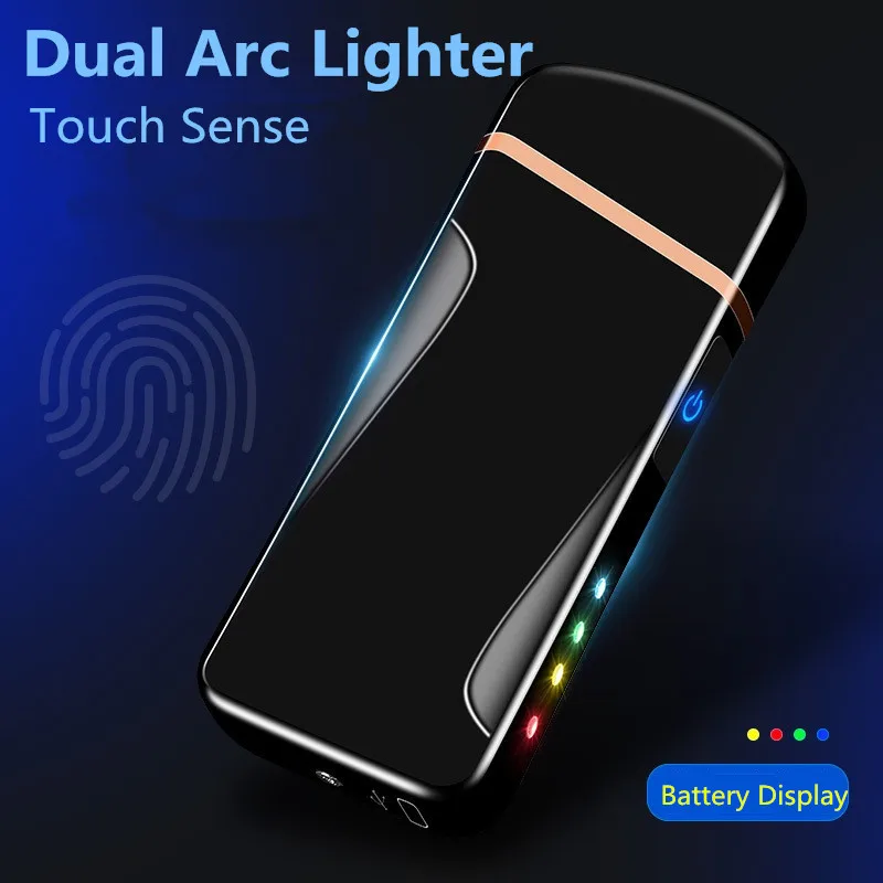 Двойная дуга электрическая зажигалка для сигарет аккумуляторная ветрозащитная