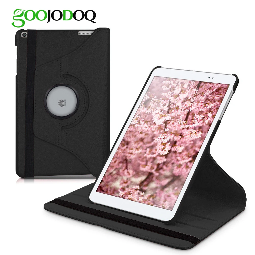 GOOJODOQ для huawei MediaPad T3 10 чехол ультра тонкий легкий 360 подставка смарт-чехол для huawei MediaPad T3 10,0 чехол 9,7 дюймов - Цвет: BLACK