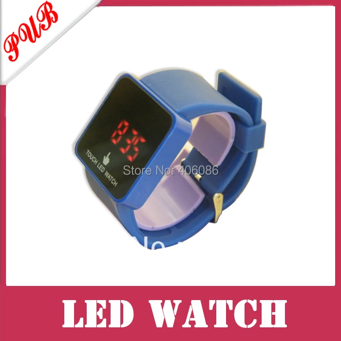 Wholesale 2013 Fashion silicone LED mirror touch watch.Many color available.High Quality 100pcs/lot |