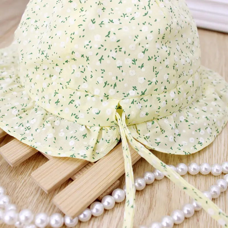 Милая Кружевная шляпа с цветочным принтом для детей летняя соломенная и девочек |