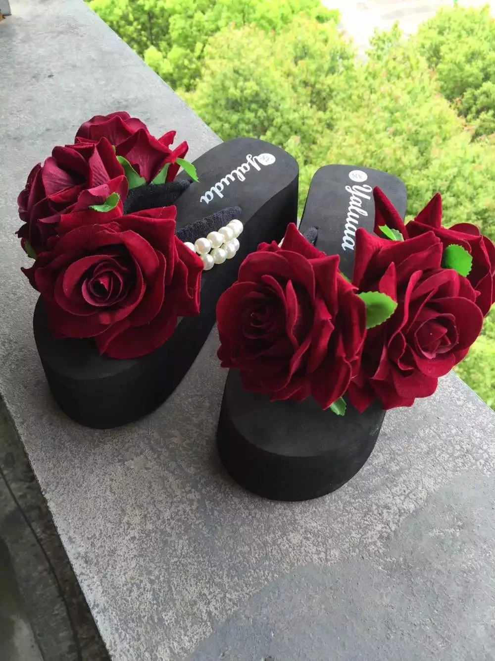HAHAFLOWER/тапочки с цветочным рисунком женские шлепанцы пляжная обувь на платформе