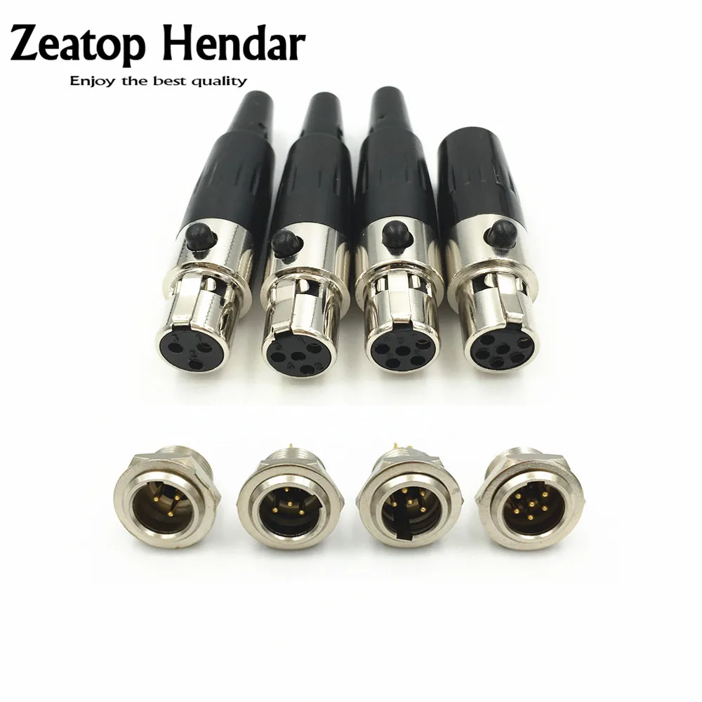 50 комплектов штепсельная вилка Mini XLR 3 4 5 6 Pin Female + розетка маленький аудиоразъем