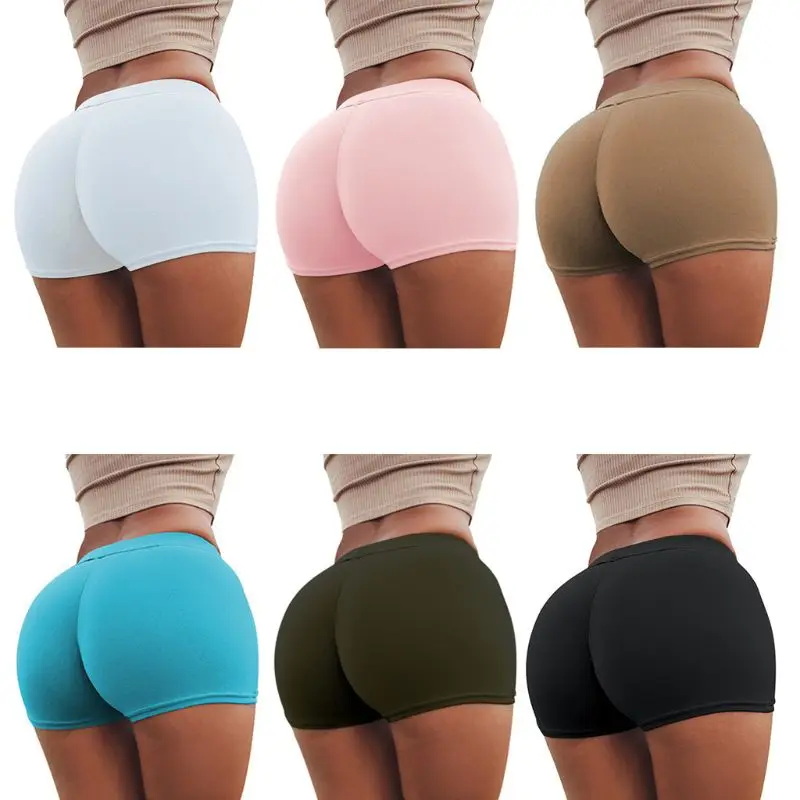 Женские летние обтягивающие леггинсы с высокой талией однотонные облегающие