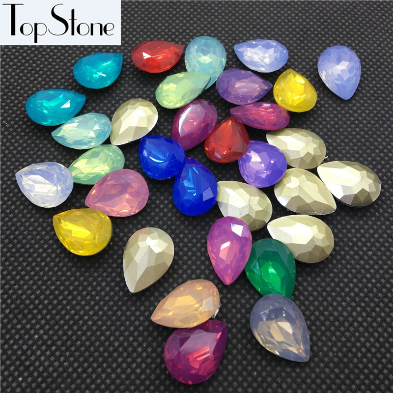 TopStone 50 шт. 10x14 мм 13x18 опал в форме слезы стразы полимерные кристаллы Необычные