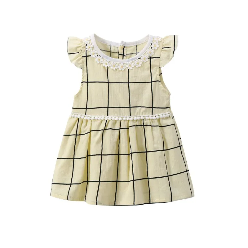 Летнее темно-синее платье без рукавов бант для девочки в полоску вечерние