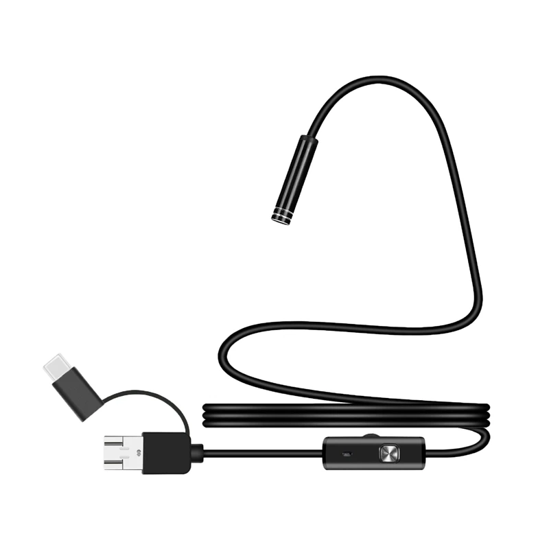 Bakeey 3 в 1 7 мм 6Led type C Micro USB эндоскоп Инспекционная камера мягкий кабель для Android PC