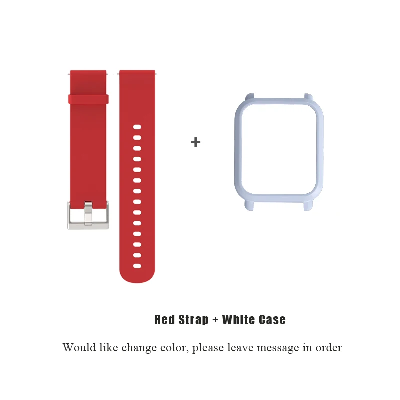 Red White 20 мм силиконовый ремешок защитный чехол для Xiaomi Huami Amazfit Bip BIT Lite спортивный ремешок аксессуары защитный браслет - Цвет: Red White