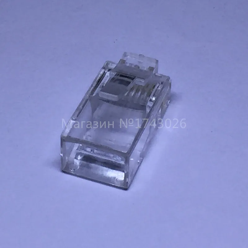 100 шт. штепсельная вилка RJ45 с кристаллической головкой Cat5 модульная сетевой