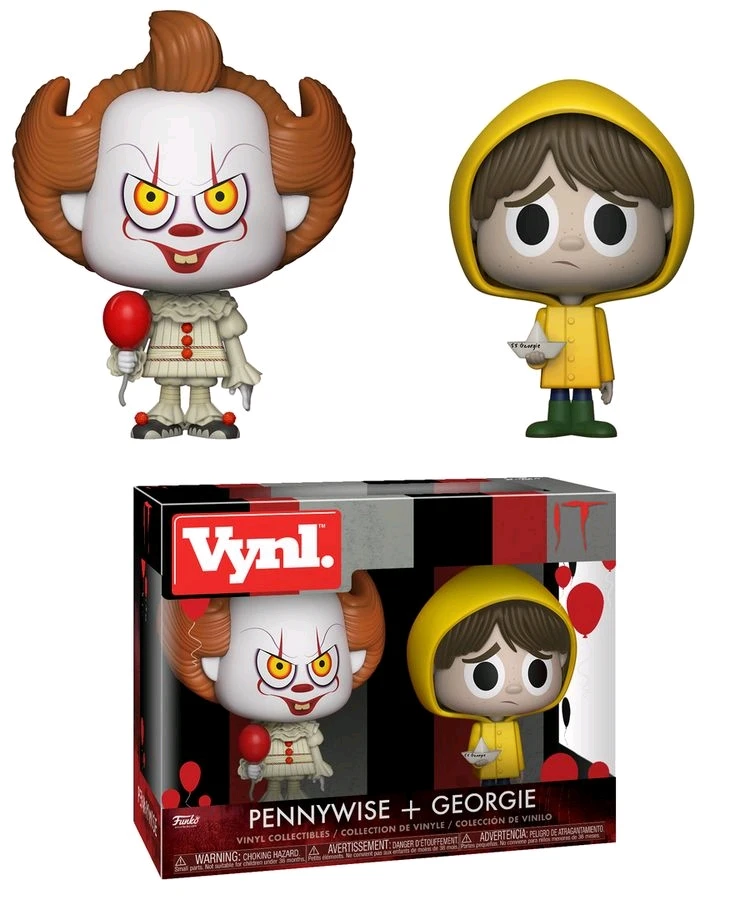 Официальный Funko VYNL: Horror: Pennywise и Джорджи 2 Упаковка Виниловая фигурка Коллекционная модель игрушки с оригинальной коробкой