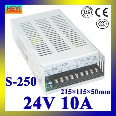 

single output switching power supply 24V 10A 100~120V/200~240V AC input LED power supply 250W