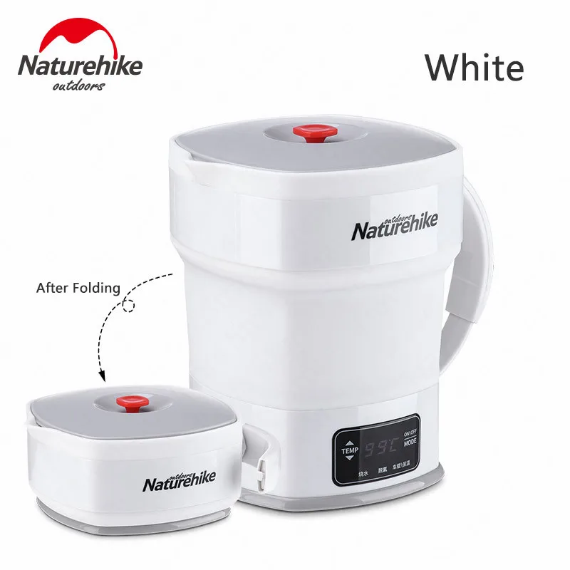White Naturehike походный чайник бутылка портативный складной силикагель чайник с термоизоляцией нагрева воды Kettels путешествия Кемпинг - Цвет: White